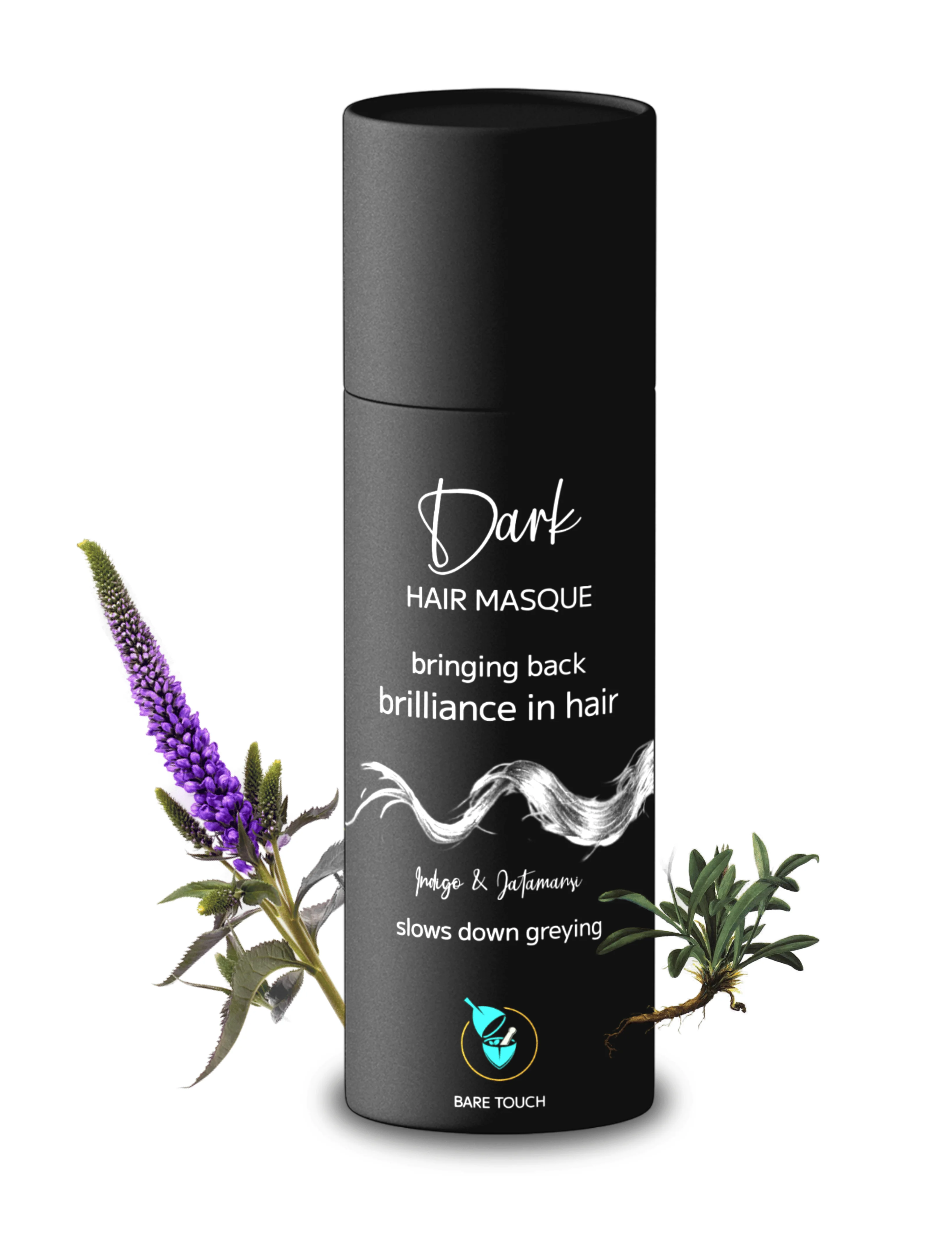 Dark Hair Masque with Ingredients